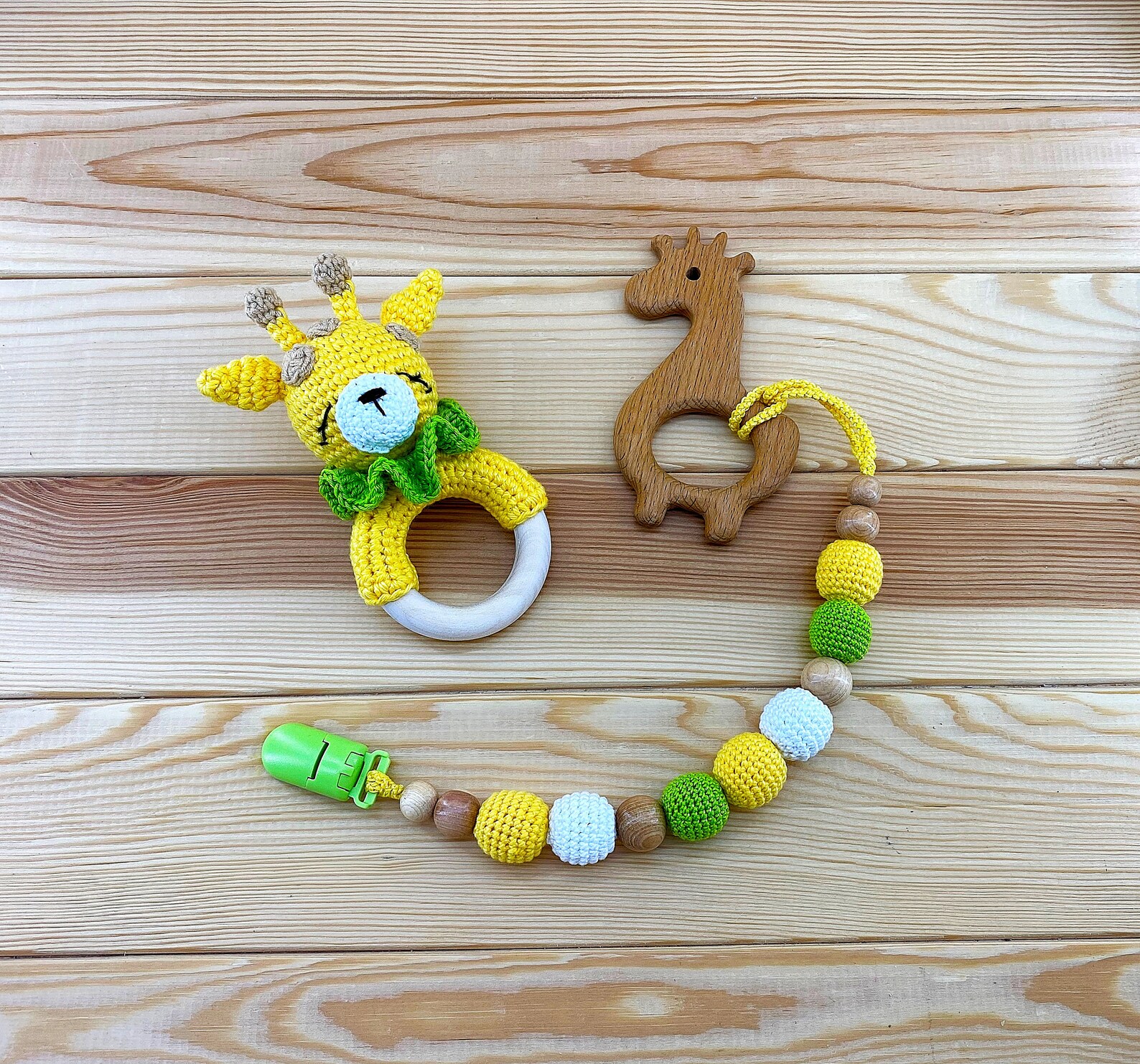 Giraffe Rattle Personalised baby cotton rattle Teether Giraffe Etsy