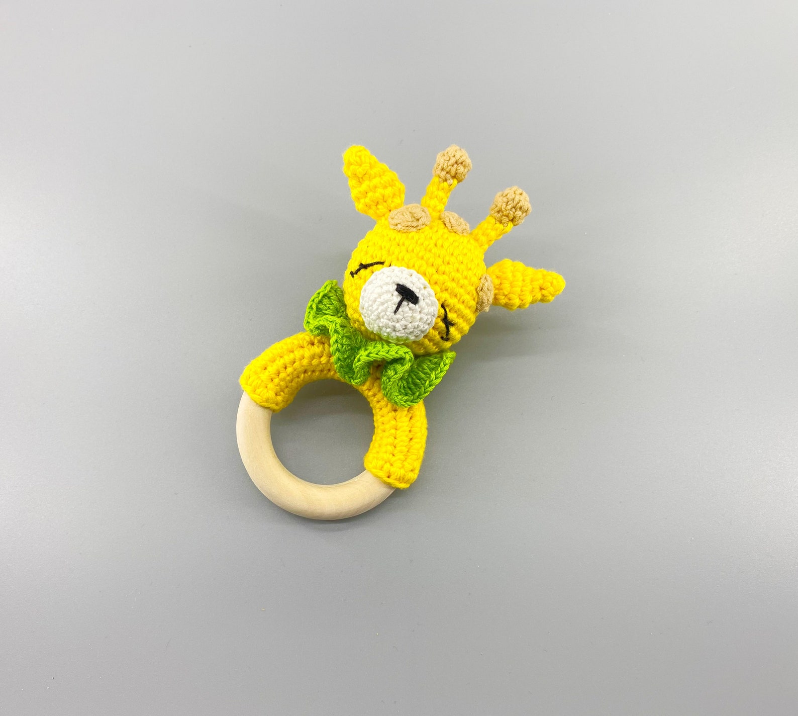 Giraffe Rattle Personalised baby cotton rattle Teether Giraffe Etsy