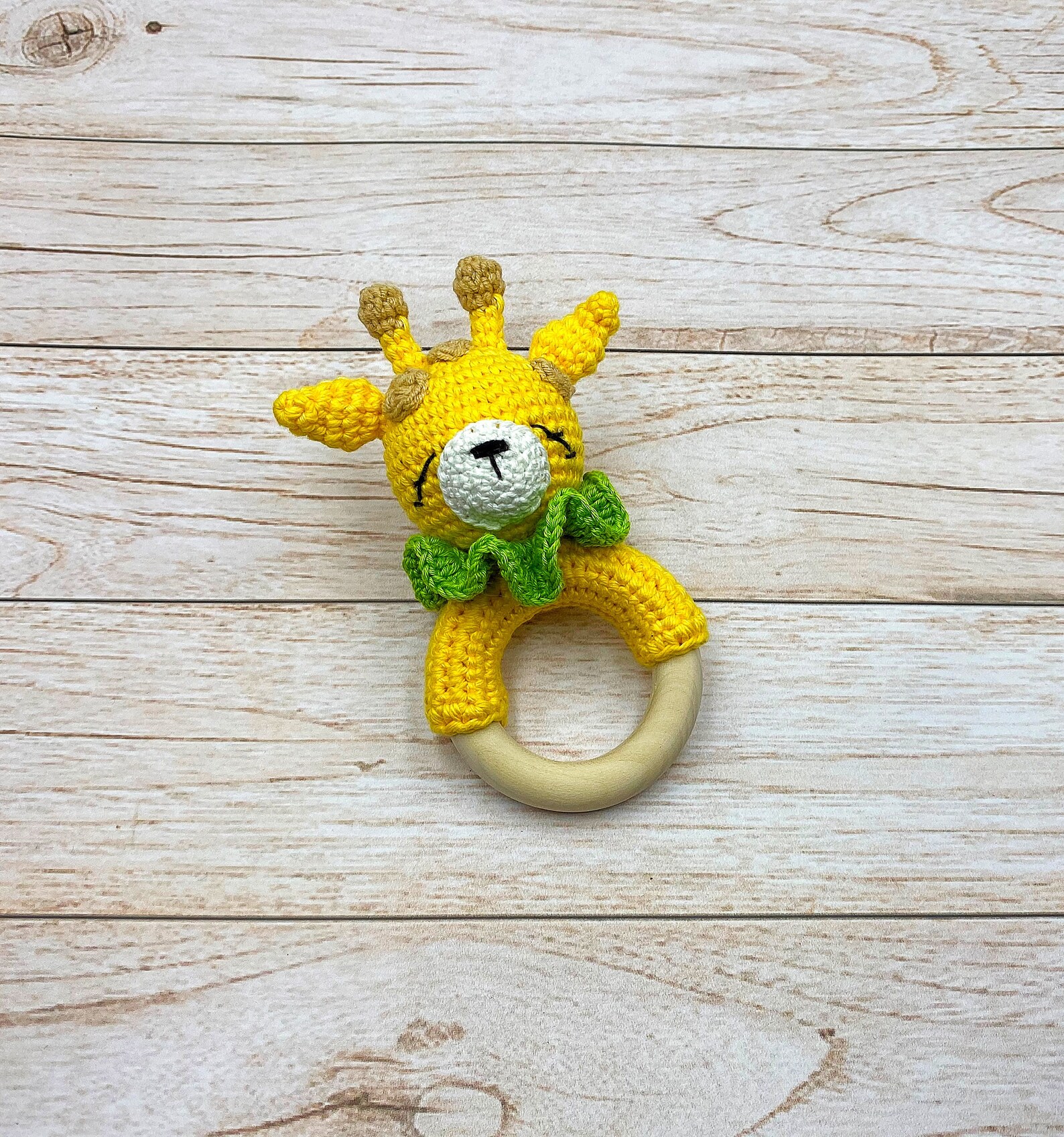 Giraffe Rattle Personalised baby cotton rattle Teether Giraffe Etsy