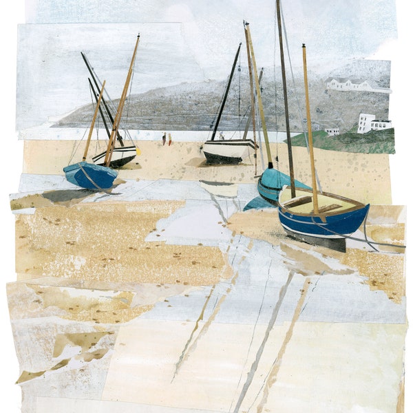 Giclée Art  Print - Sailboats at Low Tide