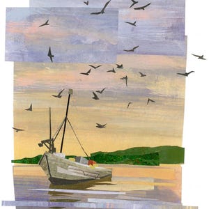 Giclée Art Print - Summer Beach and Seagulls