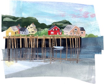 Giclée Art Print - Dock in Vinalhaven, Maine