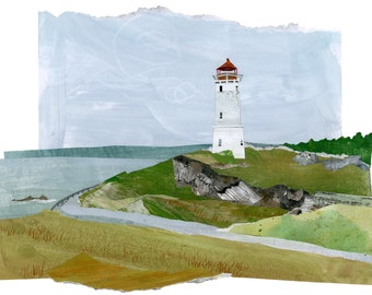 Giclée Art Print - Louisbourg Lighthouse, Nova Scotia, Canada