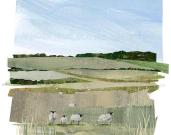 Giclée Art  Print - Hillside Sheep