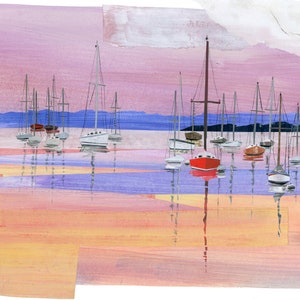 Giclée Art Print - Sailboats at Sunset
