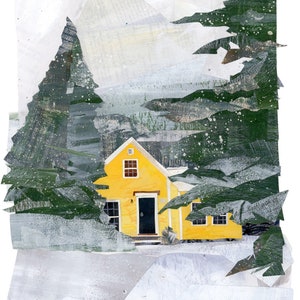 Giclée Art Print - Yellow House in Snow