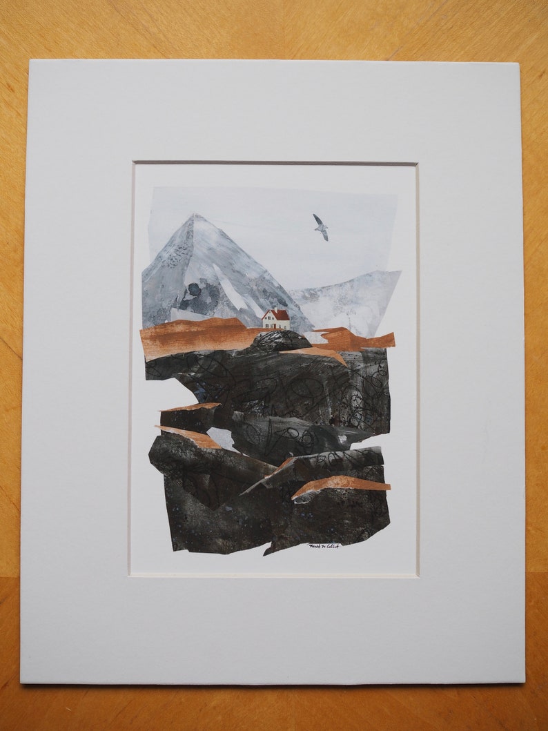 Giclée Art Print Icelandic House on the Cliffs image 2