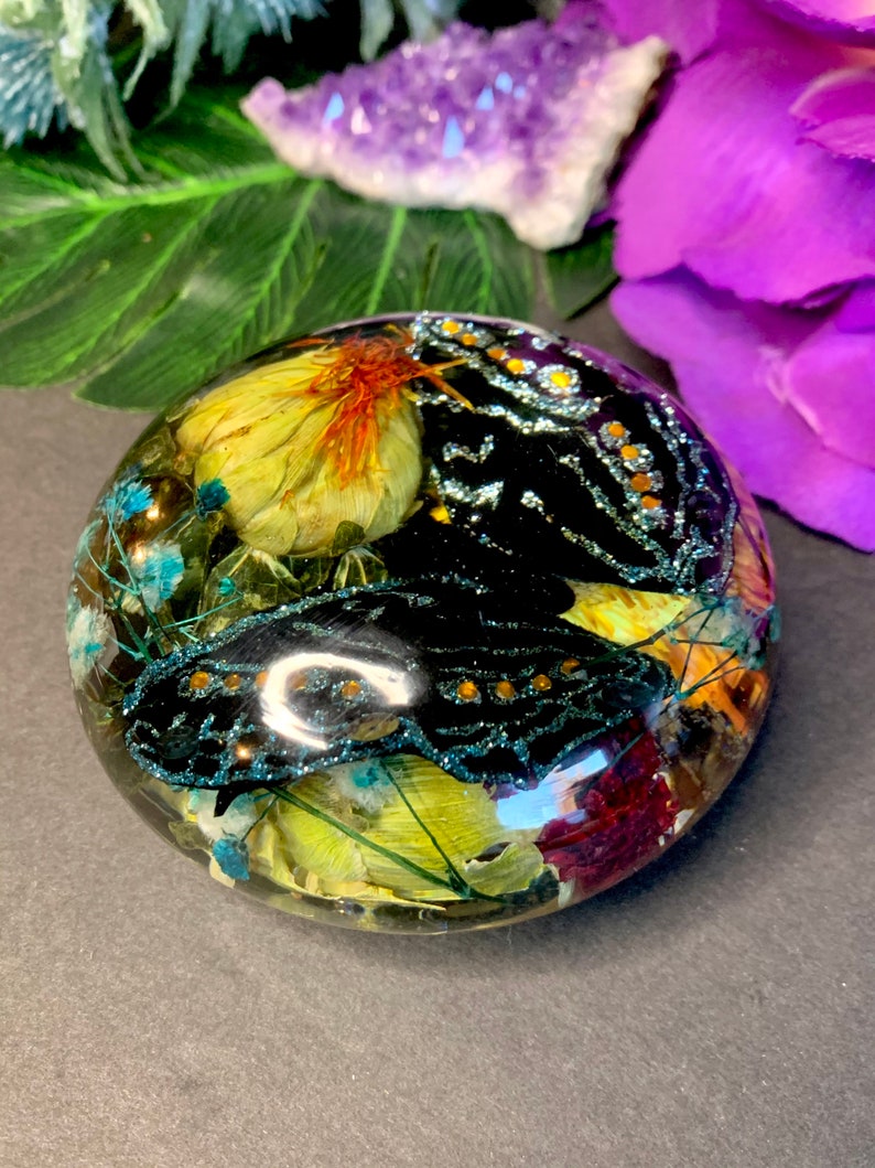 Download Butterfly And Flower Knob Paperweight Art Collectibles Art Objects