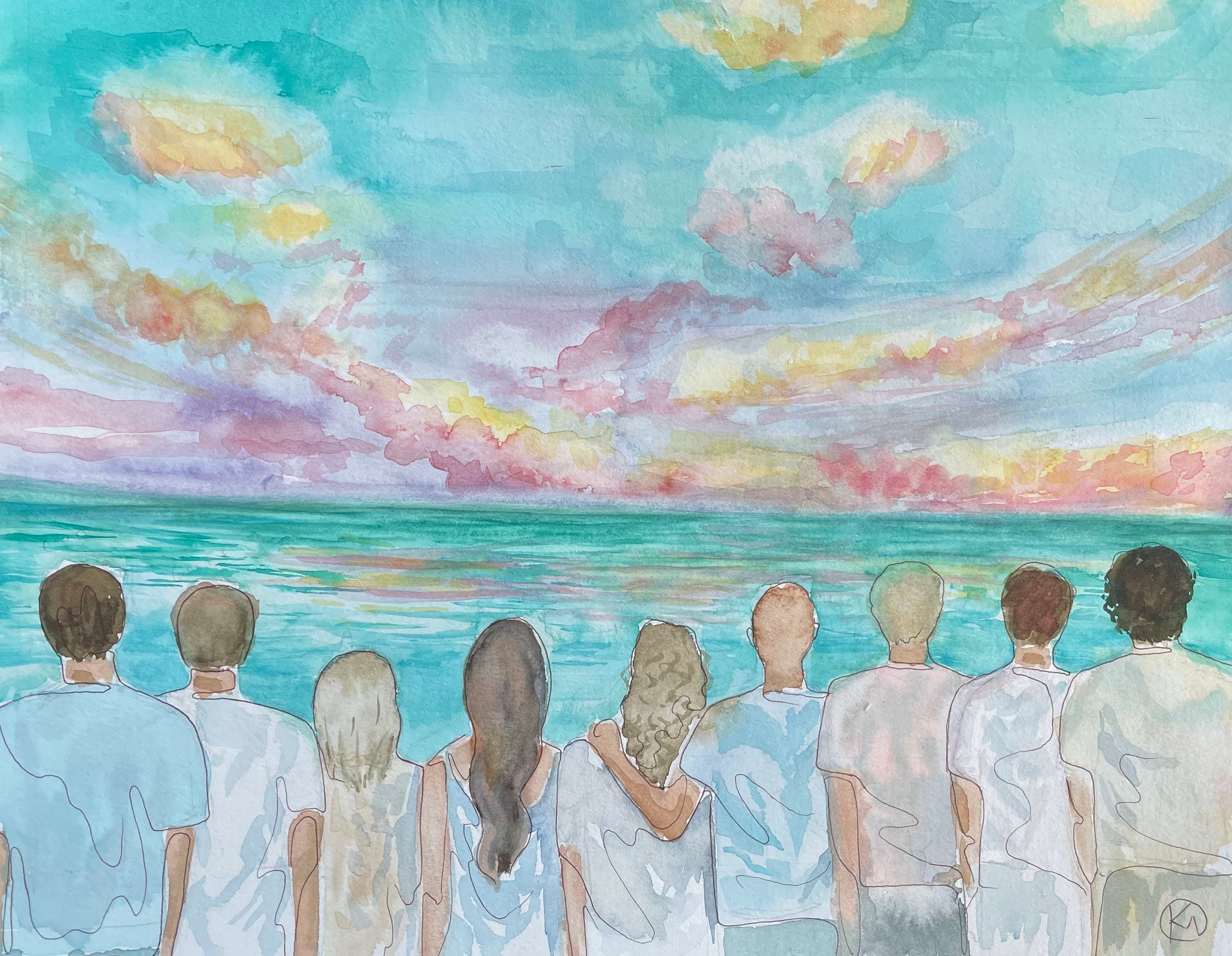 Family Portrait Watercolor Family Painting Remembering a | Etsy