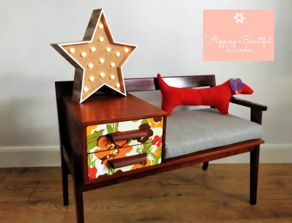 Sold Telephone Bench Hall Seat Midcentury Modern Etsy