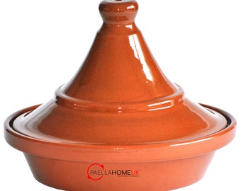 Clay Tagine 22cm x 5.5 cm Spanish Terracotta Tagine Dish , Earthenware Moroccan Traditional Cooking Dish