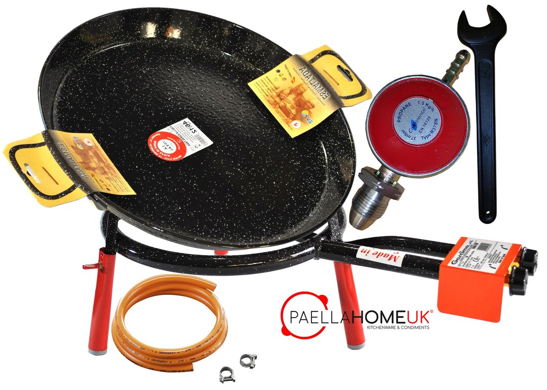 60cm Enamelled Paella Pan 45cm 3 Ring Gas Burner & Propane Etsy UK