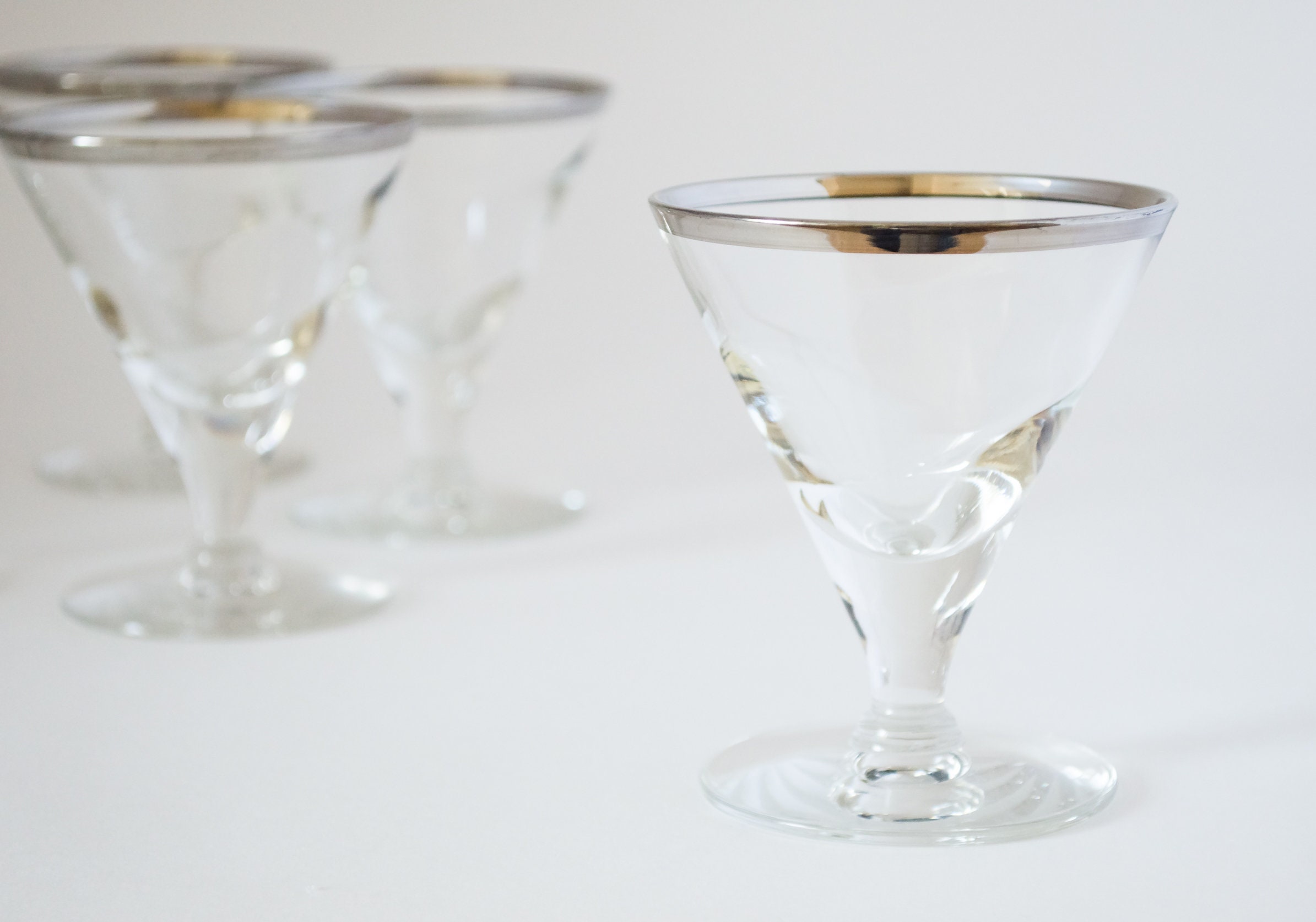 Vintage HandBlown Italian Cordial Glasses With Platinum Rim/ Etsy