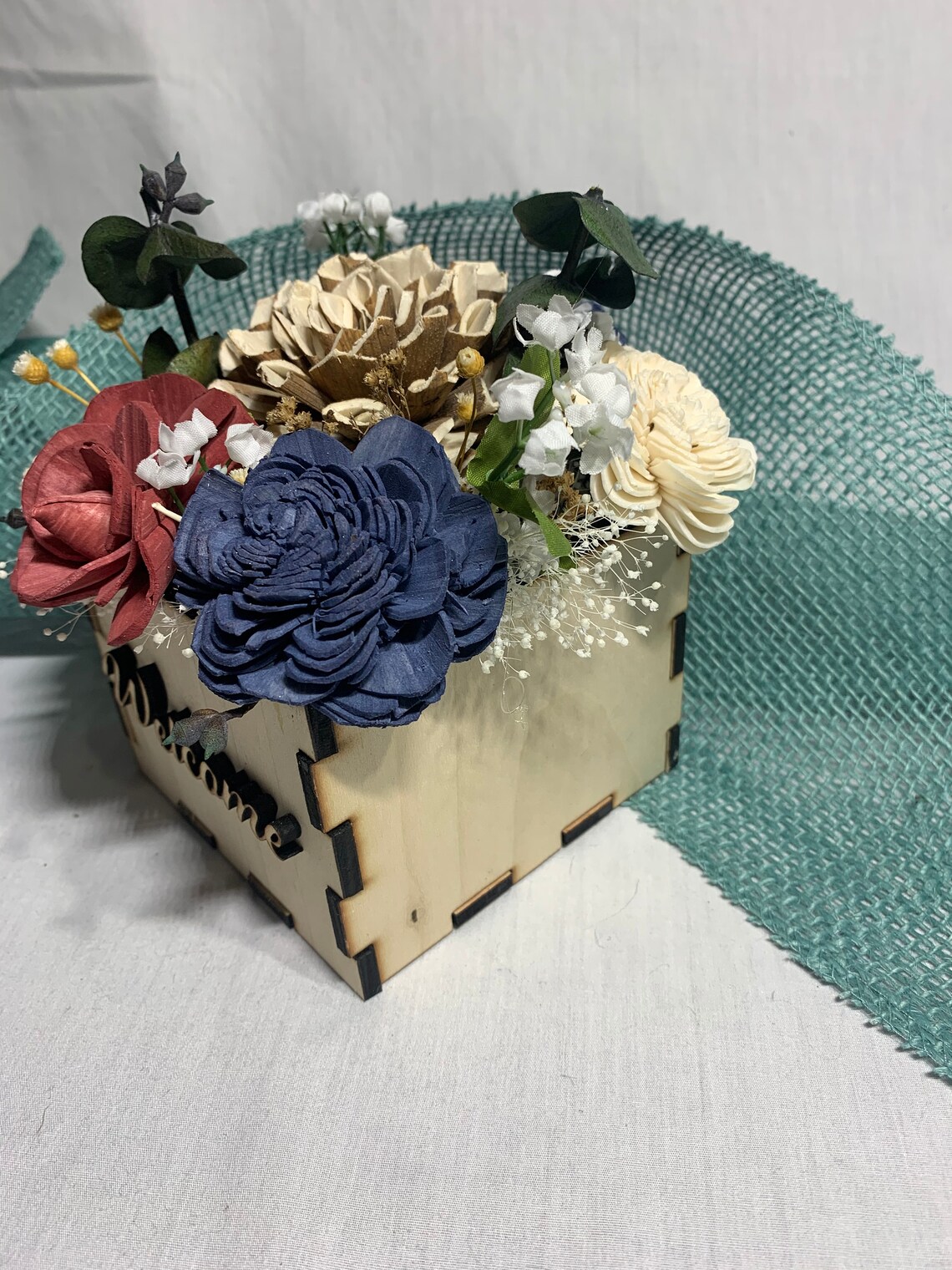 Unique Wood Flower Arrangement Etsy