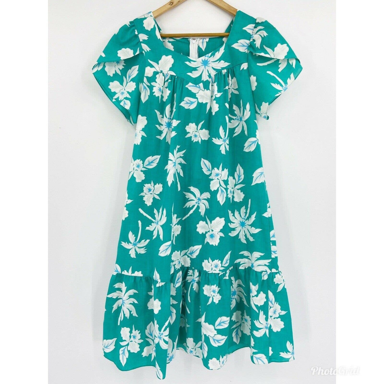 Vintage Royal Creations Muumuu Hawaiian Midi Dress Ruffled Hem | Etsy