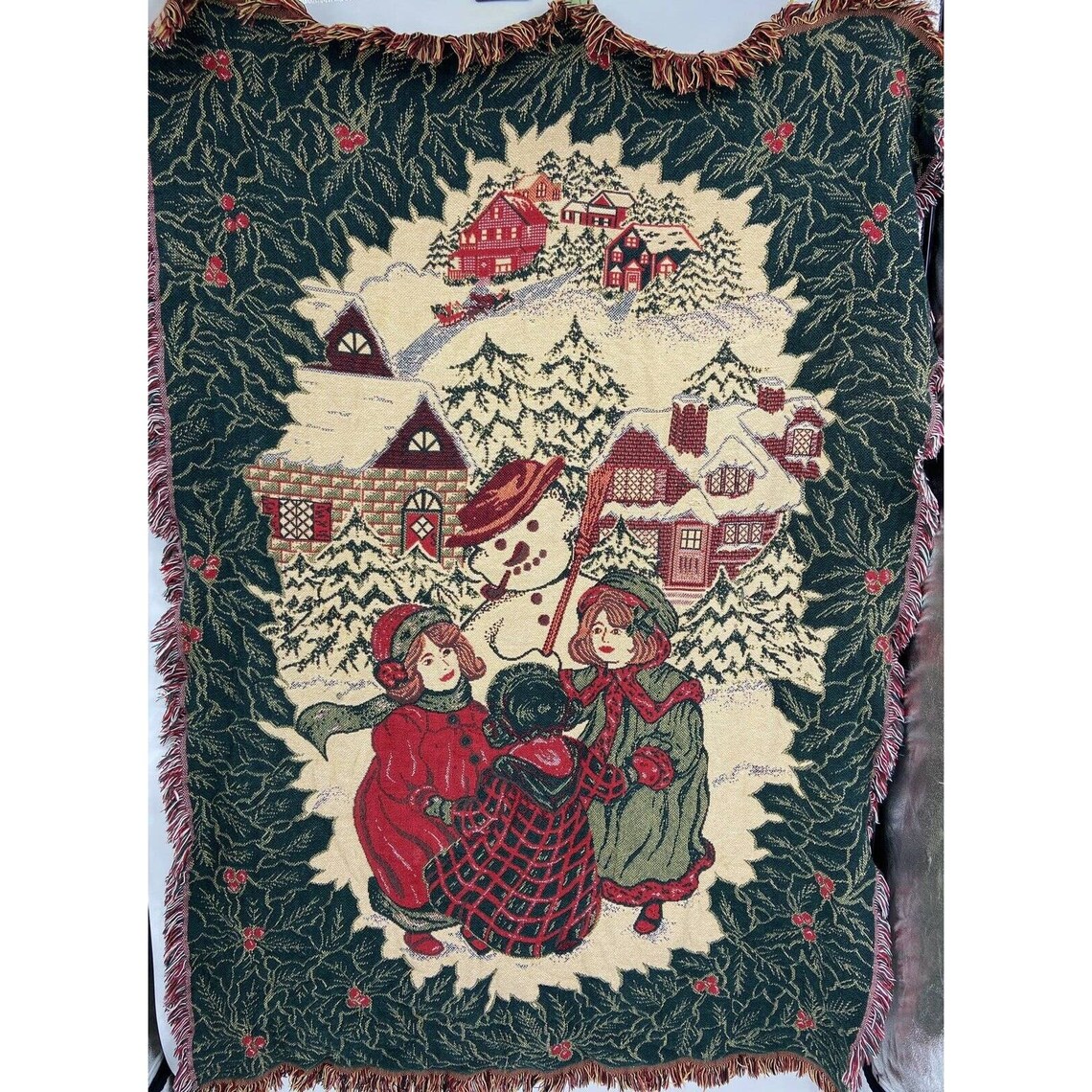 Vintage Goodwin Weavers Cotton Fringed Throw Blanket Victorian Etsy 日本