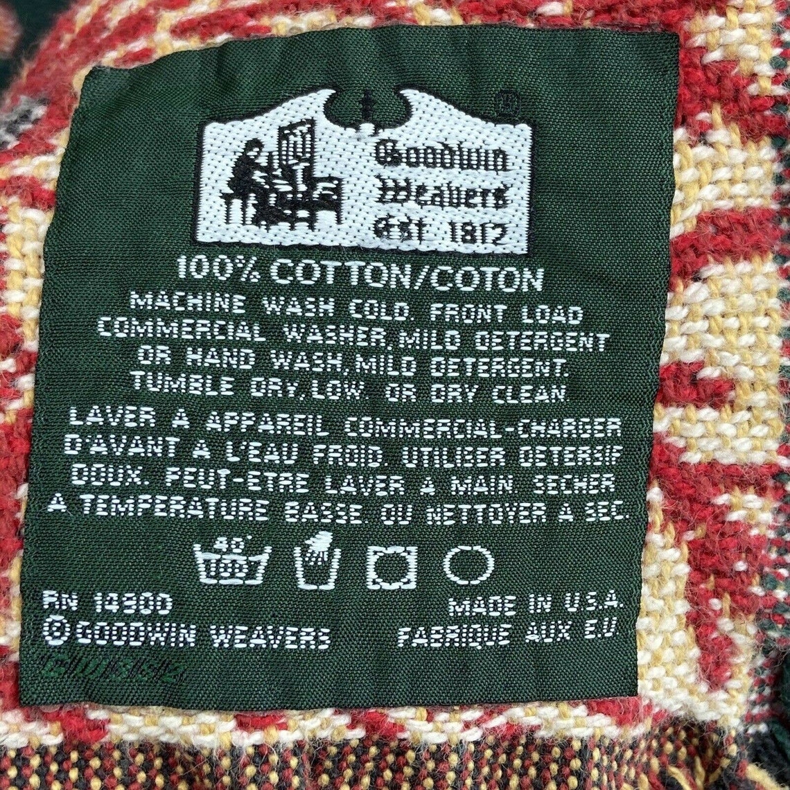 Vintage Goodwin Weavers Cotton Fringed Throw Blanket Victorian Etsy 日本