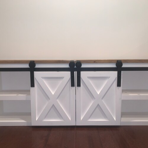 Custom Farmhouse Barn Door TV Stand Etsy