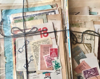 70 Vintage Paper Ephemera Pack, Illustrations, Collage, Junk Journals, Scrapbooking