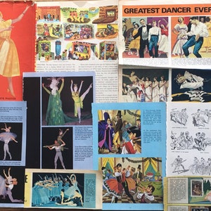 Vintage Dancer Illustrations and Text. Ballet, Ballroom Dancing. Dance images.