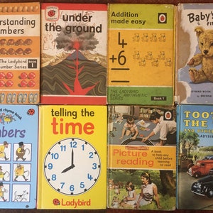 Vintage Book Covers. Ladybird books. Empty books for Collage, Junk Journals, Book Making, Smash Books, Art. Book boards.