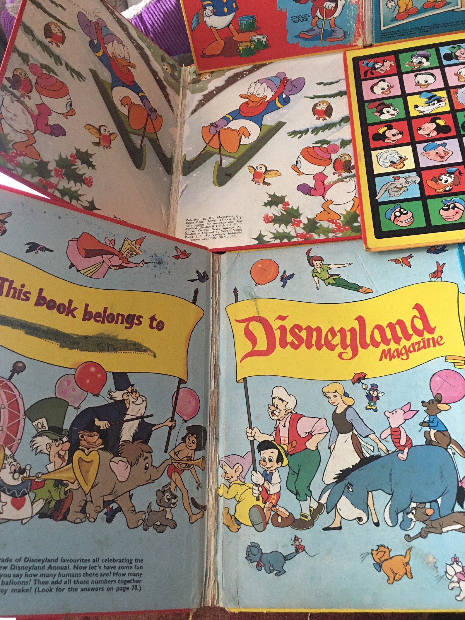Large Disney Book Covers. Vintage Childrens Annuals. Empty Etsy