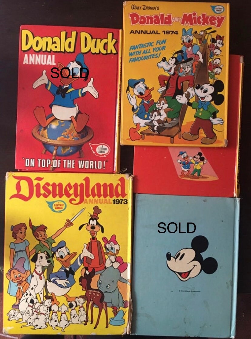 Large Disney Book Covers. Vintage Childrens Annuals. Empty Etsy