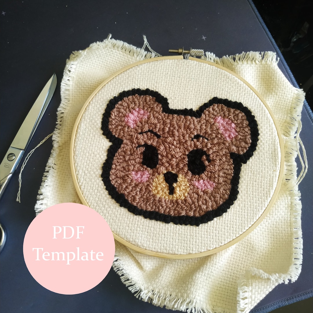 Mini Bear - Punch Needle PDF Template - Instant Download Punch Needle ...