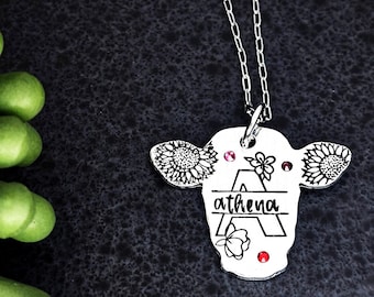 Ketting met monogram koeienkop: gepersonaliseerde boerenmeisjessieraden