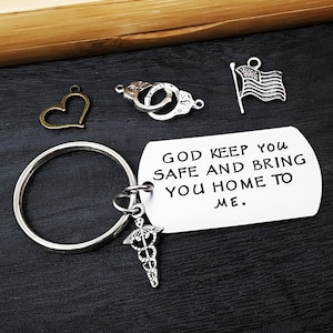 First Responder Prayer Keychain: Hand Stamped Aluminum Dog Tag