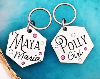 Custom Pet ID Tag: Hand Stamped Dog Collar Tag