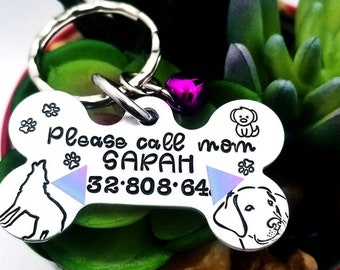 Custom Pet ID Tag: Hand Stamped Dog Collar Tag