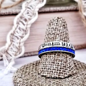 Anillo de las Escrituras, Joyería cristiana, Anillo de salmo, Joyería de las Escrituras, Anillo inspirador, Joyería personalizada, Anillo estampado a mano, Anillo apilable