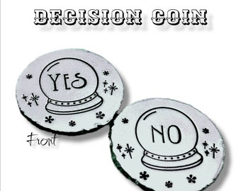 Handmade Pewter Decision Coin: Yes No Divination Challenge
