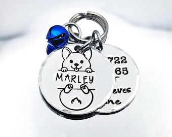 Custom Pet ID Tag: Hand Stamped Dog Collar Tag