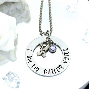 I am my child's voice, Rett Syndrome Awareness Necklace, Hope Ribbon Necklace, Rett Syndrome image 4