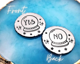 Handmade Pewter Decision Coin: Yes No Divination Tool