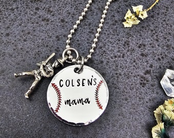 Custom Baseball Necklace, Boy Mom, Baseball Necklace, Baseball Mom Jewelry, Baseball player, Team Mom Necklace, Sports Mom, T-ball Mom