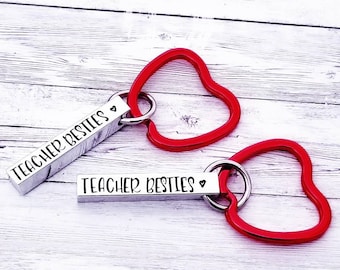 Teacher Besties Keychain: Personalized Friendship Gift