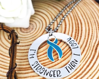 Teal Ribbon Awareness Necklace: Ovarian Cancer, Scleroderma, PTSD