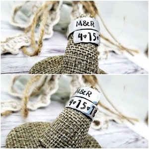 Personalized Wrapped Ring, Personalize Jewelry, Hand Stamped Ring, Silver Personalize Ring, Custom rings, Valentine&#39;s gift, Girlfriend gift
