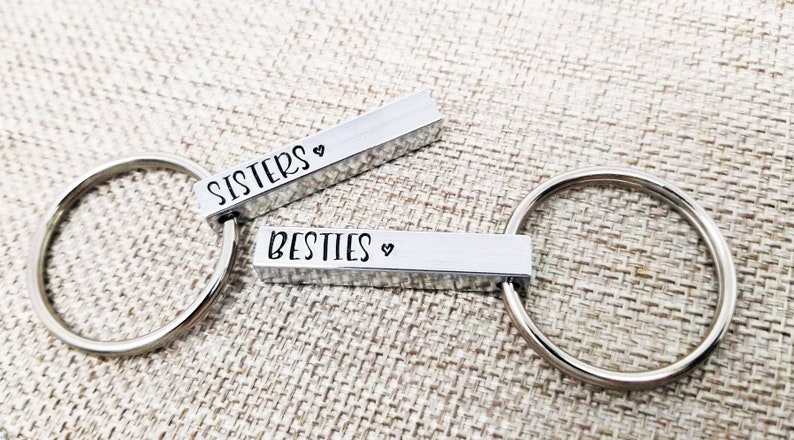 Personalized Bestie Keychain: Custom Friendship Gift - Etsy