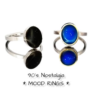 MOOD RINGS, MINIMALISTIC Rings, Everyday Ring, 90s Style & Stainless Steel Nostalgia Throwback Casual Wear Kid’s Ring Jewelry