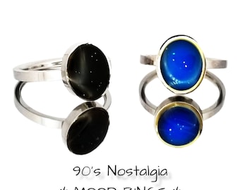 90s Nostalgia Mood Ring: Stainless Steel Color Changing Jewelry