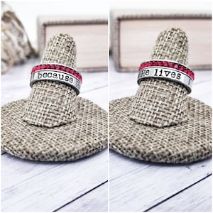 Anillo de las Escrituras, Joyería cristiana, Anillo de salmo, Joyería de las Escrituras, Anillo inspirador, Joyería personalizada, Anillo estampado a mano, Anillo apilable