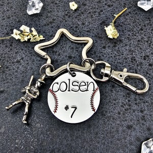 Baseball Nummer Schlüsselbund, Baseball Schlüsselbund, Baseball Spieler Schlüsselbund, Baseballspieler, Baseball Rucksack Anhänger, Sport Anhänger, Jersey Nummer
