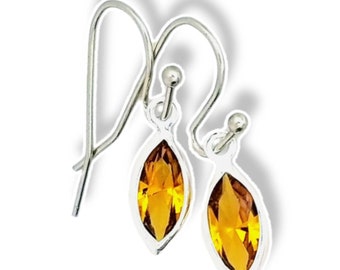Topaz Swarovski Marquis Earrings: Sterling Silver November Birthstone