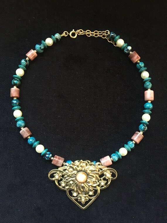 HENRY signed glass pearls necklace