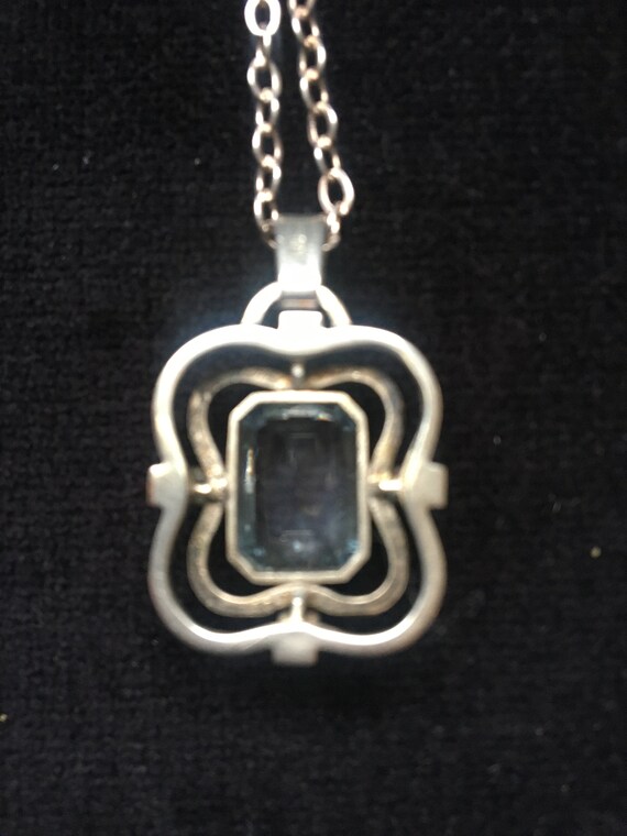 Art Deco silver pendant and chain - image 2