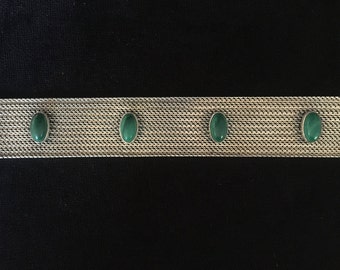 Jugendstil Art Nouveau silver and malachite bracelet